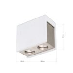 Plafoniera spot COOL, 2 lampi GU10, cadru ceramica satinata, inaltime 15cm ORION - imagine 8