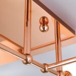 Plafoniera PIPES, G9 cadru tevi alama solida finisaj cupru cu abajur sticla opal lucios ORION - imagine 6