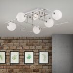 Plafoniera PIPES, G9 cadru tevi alama solida nichelata cu abajur sticla opal lucios ORION - imagine 4