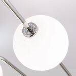 Plafoniera PIPES, G9 cadru tevi alama solida nichelata cu abajur sticla opal lucios ORION - imagine 7