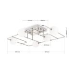 Plafoniera PIPES, G9 cadru tevi alama solida nichelata cu abajur sticla opal lucios ORION - imagine 8