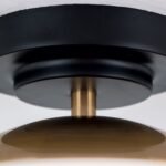 Plafoniera JOSEPHINE, 1 lampa E27, otel negru, abajur sticla opal, diametrul 18cm ORION - imagine 7