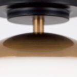 Plafoniera JOSEPHINE, 1 lampa E27, otel negru, abajur sticla opal, diametrul 18cm ORION - imagine 8
