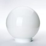 Abajur Rotund Sticlă Groasa Opal, Diametrul 120mm, Înălţime 120mm, Finisaj Opal-lucios, Orificiu cu filet 75mm ORION