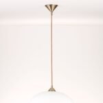 Pendul fara Abajur,E27, Inaltime 110cm, Suspensie Cablu 2x0.75, Baza Metal Alama Antica Patinata ORION - imagine 3