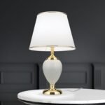 Veioză Ovum, Alb-auriu, E27 40W, 48cm, H480mm, Orion - imagine 3