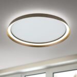 Plafoniera LED MANTA, Baza din fier, Nuanta bronz anodizat, Abajur cu banda LED 50W/2700lm/3CCT Lumina calda-neutra-rece, Dimambil, Diametrul 60cm, Inaltime 7cm IP20 ORION