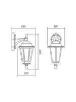 Aplică perete exterior LONDON 6102 C E27 1x60W Felinar Metal Negru Patinat IP 33 REDO - imagine 3