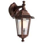 Aplică perete exterior LONDON 6102 C E27 1x60W Felinar Metal Negru Patinat IP 33 REDO