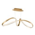 Lampa suspendata LED CIRCUS, Baza din aluminiu, Nuanta Alamă periată, Abajur policarbon opal LED 36W/1800lm/3000K, Lungime: 85cm, Lăţime: 29cm, Înălţime: 150cm ORION - imagine 2