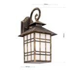 Aplica Exterior KIKO,1xE27, aluminiu patinat, H38cm in jos IP44 ORION - imagine 8