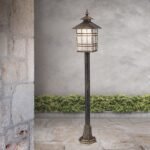 Stalp de exterior KIKO,1 lampa E27, aluminiu patinat, H100cm IP44 ORION