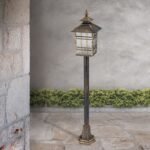 Stalp de exterior KIKO,1 lampa E27, aluminiu patinat, H100cm IP44 ORION - imagine 4