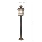 Stalp de exterior KIKO,1 lampa E27, aluminiu patinat, H100cm IP44 ORION - imagine 8