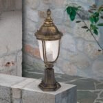 Lampadar de exterior AUGUST,1 lampa E27, aluminiu patinat, H51cm IP23 ORION
