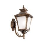 Aplica pentru exterior Aiko AL 11-1138/1 PAT AUFW E271x 60W Cadru metal alama patinata, cu abajur din sticla opal IP23 Latime 23cm, Adancime 47cm, Inaltime 29cm ORION - imagine 6