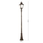 Lampadar de exterior AIKO,1 lampa E27, aluminiu patinat, H256cm IP23 ORION - imagine 9