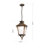 Pendul de exterior AIKO,1 lampa E27, aluminiu patinat, H46cm IP23 ORION - imagine 9