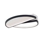 Lampa de tavan LED OLGA, Baza din aluminiu, Nuanta negru-alb, Abajur policarbon opal LED 28W/1400lm/3000K dimabil, Diametrul 43.5cm, Înălţime 8cm ORION - imagine 2