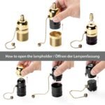 Dulie E27/M10x1/Metall Alama, cu Lantisor de Tragere, Pentru Veioza sau Aplica Inaltime 89mm, Diametru 42mm ORION - imagine 3