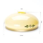 Abajur Oval Sticlă Groasa Opal, Diametrul 210mm, Înălţime 80mm, Finisaj opal verde sampanie cu inel de alama, Orificiu 42mm ORION - imagine 2