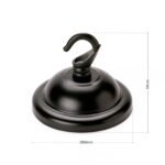 Accesoriu Corp de Iluminat, Baldachin Baza Pentru Pendul cu Carlig, Inaltime 56mm, Diametrul 66mm, Metal Negru ORION - imagine 4