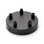 Accesoriu Corp de Iluminat, Baldachin Baza Pentru Pendul cu Niplu de Clemă x 5, Inaltime 25mm, Diametrul 120mm, Metal Negru ORION  5L+Klemmnip 5L+Klemmnippel
