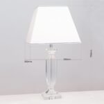 Lampa de masa POKAL, cu Sticlă de cristal K9 si Abajur Alb-Crom, E27, 60W, Inaltime 70cm ORION - imagine 5