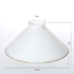 Abajur Conic din Sticlă Groasa Opal, Diametrul 200mm, Înălţime 95mm, Finisaj opal mat cu inel auriu, Orificiu 42mm ORION - imagine 2