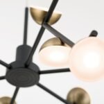 Lampa suspendata LED BLOSSOM, Baza soclu otel Negru, 36 lumini cu aspect antic, LED 108W/7560lm/3000K, Diametru 76cm, Inaltime 150cm ORION - imagine 5