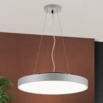 Lampa de Tavan LED SPACE, Baza din aluminiu titan argintiu-mat cu banda LED, LED55W/6400lm/3000K Lumina calda, Dimambil, Diametru 58.5cm, Inaltime 150cm IP20 ORION