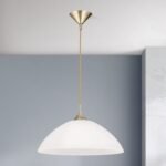 Pendul fara Abajur,E27, Inaltime 110cm, Suspensie Cablu 2x0.75, Baza Metal Alama Antica Patinata ORION - imagine 2