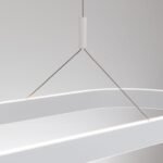 Pendul LED CARRARA, Alb, Baza din otel, Abajur din aluminiu cu banda LED 80W/4500lm/3CCT Lumina calda-neutra-rece, Dimambil, Latime 30cm, Lungime 120cm, Inaltime 200cm IP20 ORION - imagine 6