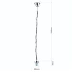 Pendul fara Abajur, Inaltime 100cm, Suspensie cu Lant, Cablu 2x0.75, metal crom ORION - imagine 7