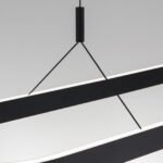 Pendul LED CARRARA, Negru, Baza din otel, Abajur din aluminiu cu banda LED 80W/4500lm/3CCT Lumina calda-neutra-rece, Dimambil, Latime 30cm, Lungime 120cm, Inaltime 200cm IP20 ORION - imagine 5