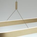 Pendul LED CARRARA, Auriu periat, Baza din otel, Abajur din aluminiu cu banda LED 80W/4500lm/3CCT Lumina calda-neutra-rece, Dimambil, Latime 30cm, Lungime 120cm, Inaltime 200cm IP20 ORION - imagine 6