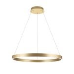 Pendul LED KOLK, Baza din otel, Abajur din aluminiu cu banda LED, Alb, 80W/4500lm/3CCT Lumina calda-neutra-rece, Dimambil, Diametru 80cm, Inaltime 200cm IP20 ORION - imagine 2