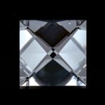 Pandantiv Candelabru cristal piatra patrata din Cristal STRASS® Swarovski®, 4 gauri transparent 24mm ORION - imagine 2