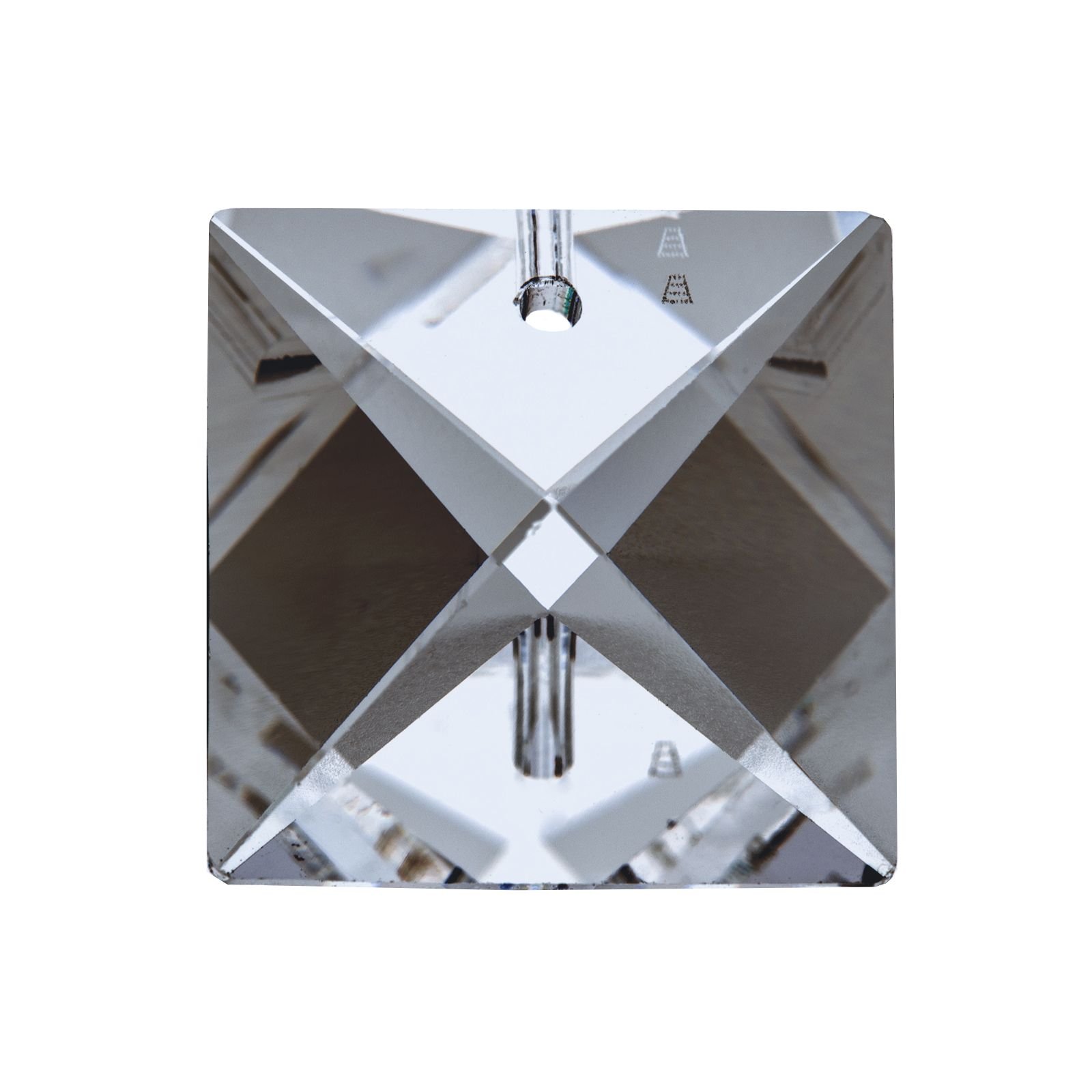 300.008025-01_01_n2 Pandantiv Candelabru cristal piatra patrata din Cristal STRASS® Swarovski®, 1 gaura transparent 22mm ORION - imagine 1