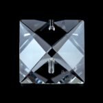 Pandantiv Candelabru cristal piatra patrata din Cristal STRASS® Swarovski®, 1 gaura transparent 22mm ORION - imagine 2