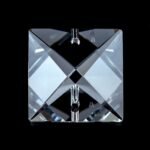 Pandantiv Candelabru cristal piatra patrata din Cristal STRASS® Swarovski®, 2 gauri transparent 22mm ORION - imagine 2