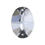 Pandantiv Candelabru cristal, oval de cristal STRASS® Swarovski®, 18mm, 2 orificii, transparent ORION
