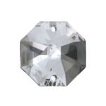 Pandantiv Candelabru cristal, octogon de cristal STRASS® Swarovski®, 14mm, 2 orificii, transparent ORION