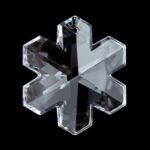 Pandantiv Candelabru stea de cristal STRASS® Swarovski® Crystal, 30mm, transparent ORION - imagine 2