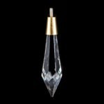 Pandantiv Candelabru cristal din Cristal SPECTRA® Swarovski® ascutit cu rotator, transparent-auriu 50x14mm ORION - imagine 3