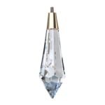 Pandantiv Candelabru cristal din Cristal STRASS® Swarovski® ascutit cu rotator, transparent-auriu 63x21mm ORION