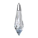 Pandantiv Candelabru cristal din Cristal STRASS® Swarovski® ascutit cu rotator, transparent-crom 63x21mm ORION