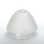 Abajur din Sticlă Groasa Opal, Diametrul 95 mm, Înălţime 65 mm, Finisaj Clar-mat, Orificiu 23mm Atașament pentru priză G9 ORION