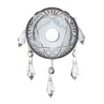 Abajur sticla 2211 Bobeche, cu pandantive Cristal STRASS® Swarovski®, transparent, gaura 26mm, diametru 105mm ORION