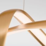 Lampa suspendata LED CIRCUS, Baza din aluminiu, Nuanta Alamă periată, Abajur policarbon opal LED 36W/1800lm/3000K, Lungime: 85cm, Lăţime: 29cm, Înălţime: 150cm ORION - imagine 6
